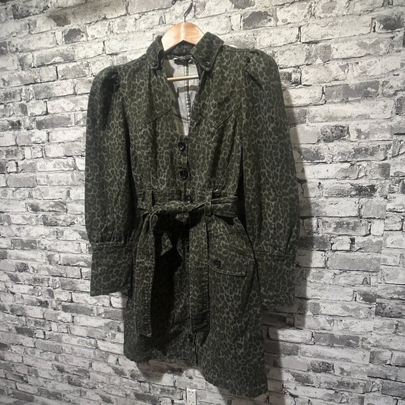 EUC Marissa Webb Mera Animal Print Cotton Canvas Jacket Womens Size 6 - Picture 2 of 15